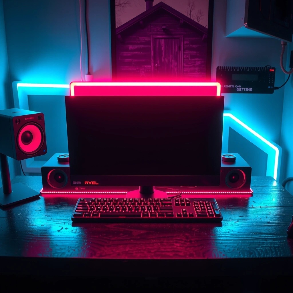 Abstract neon gaming atmosphere